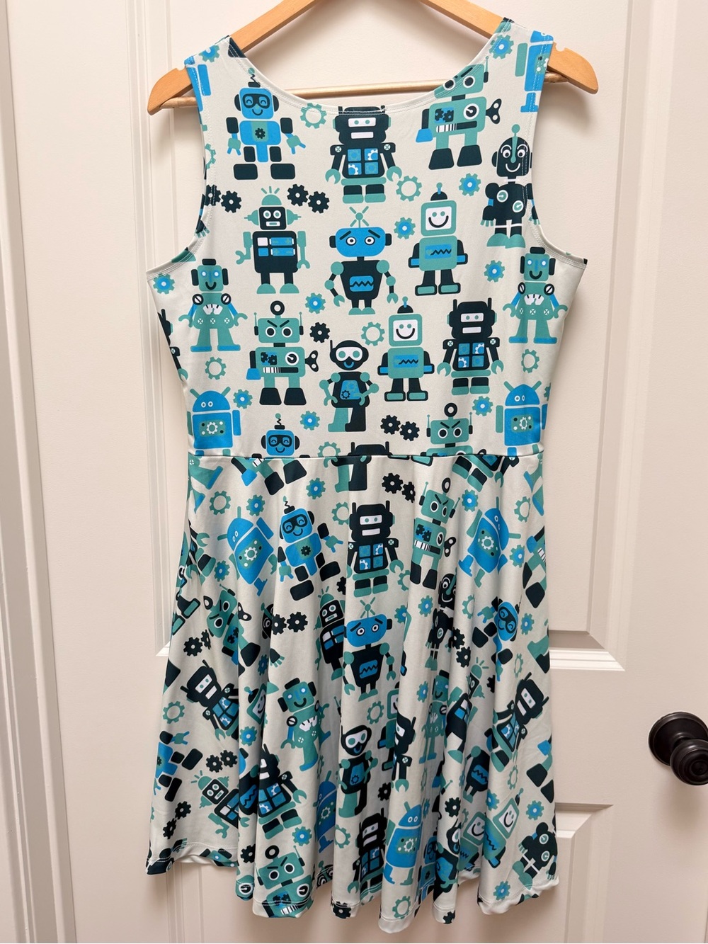 CowCow Robot Print Skater Dress Size 2XL - Picture 6 of 7